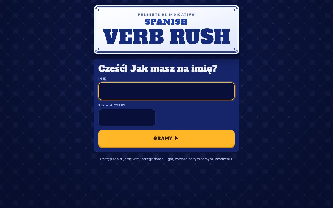 Preview of Gra do nauki odmiany hiszpańskich czasowników (Presente de indicativo)