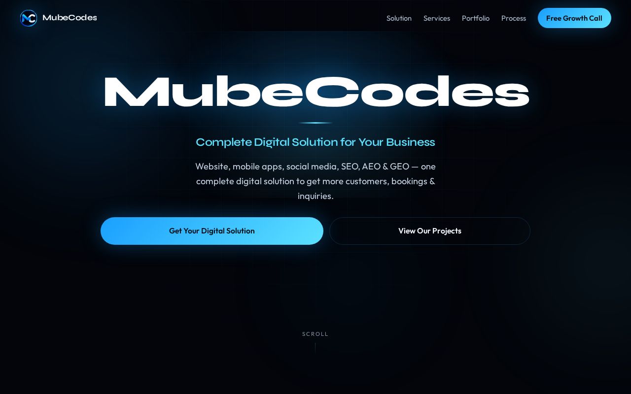 Preview of MubeCodes — Complete Digital Solution for Businesses