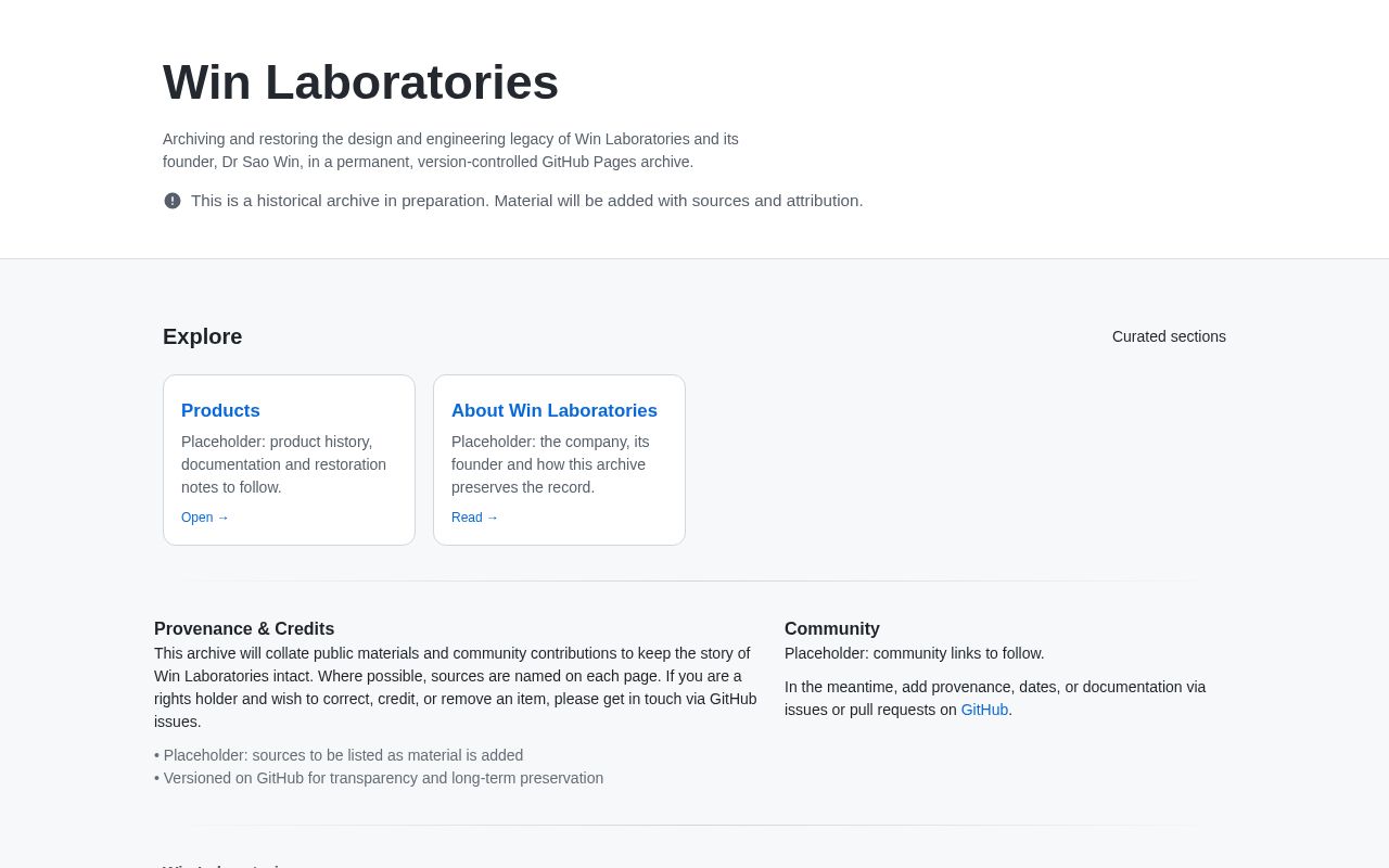 Preview of Win Laboratories Github Io