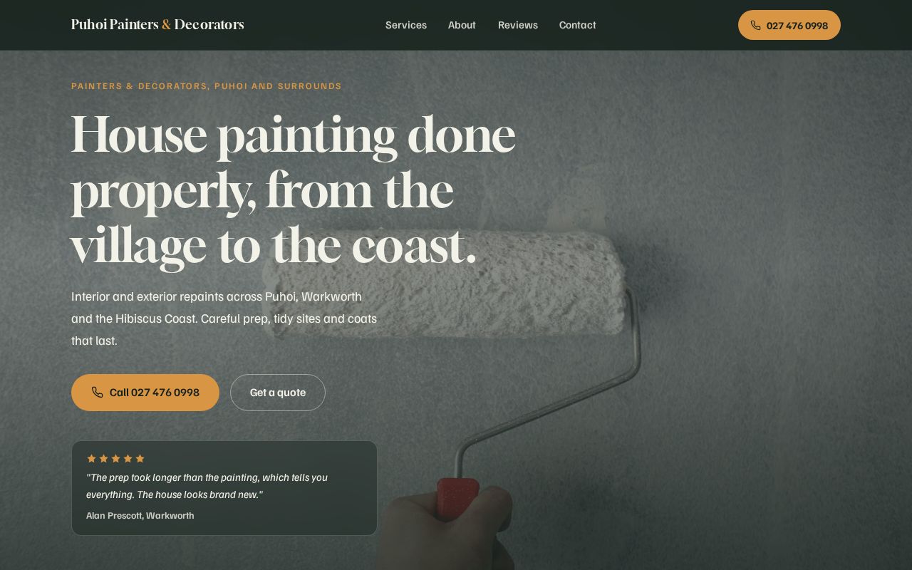 Preview of Puhoi Painters Decorators Ltd Demo