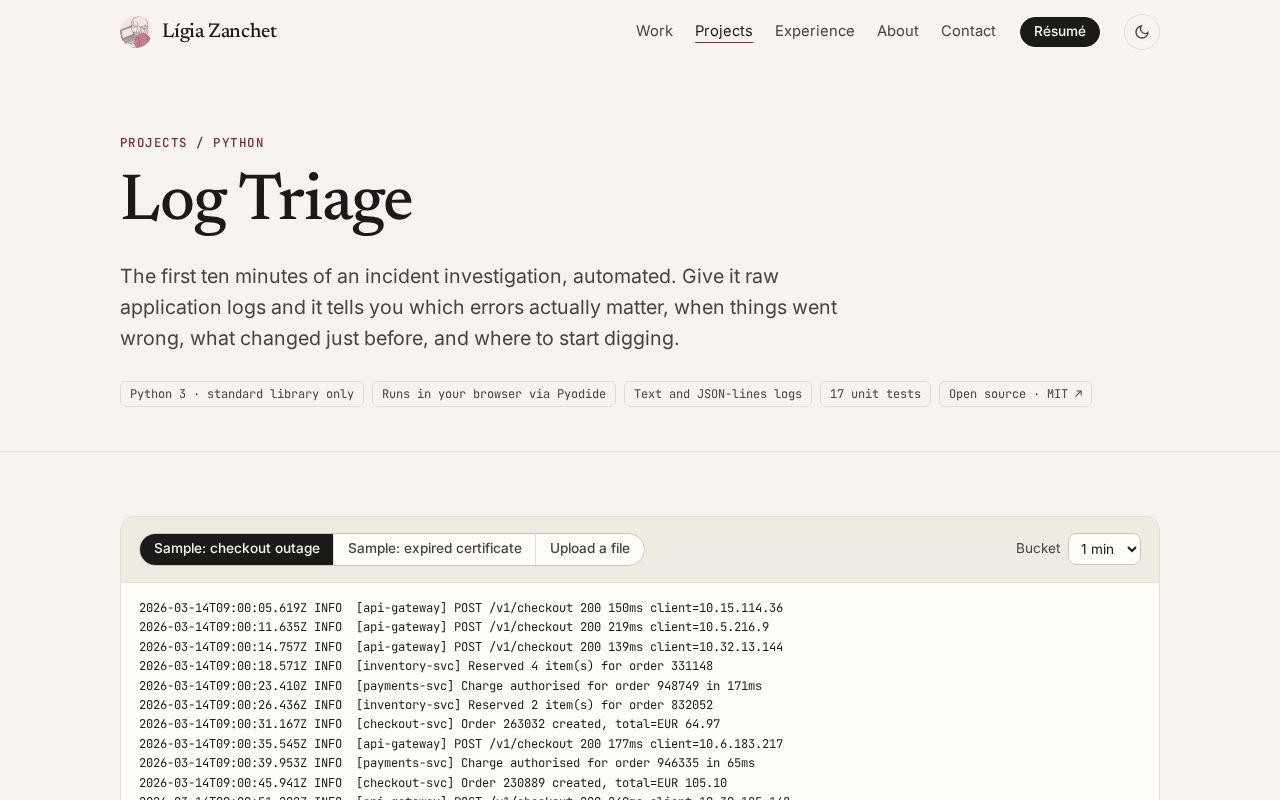 Preview of Log Triage