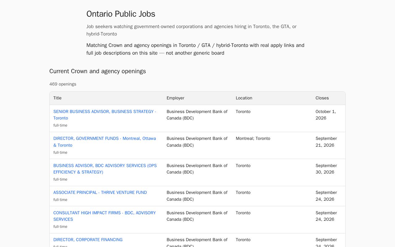 Preview of Ontario Public Jobs