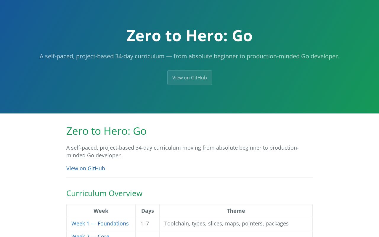 Preview of Zero2hero Golang