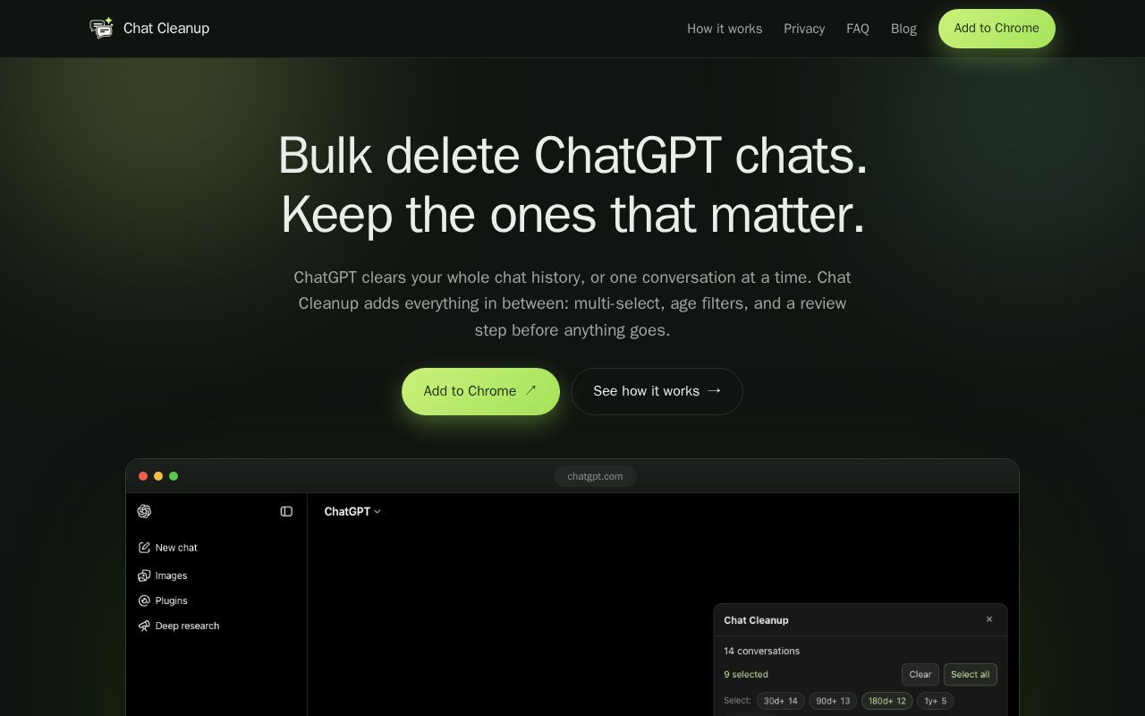 Preview of Chat History Cleanup