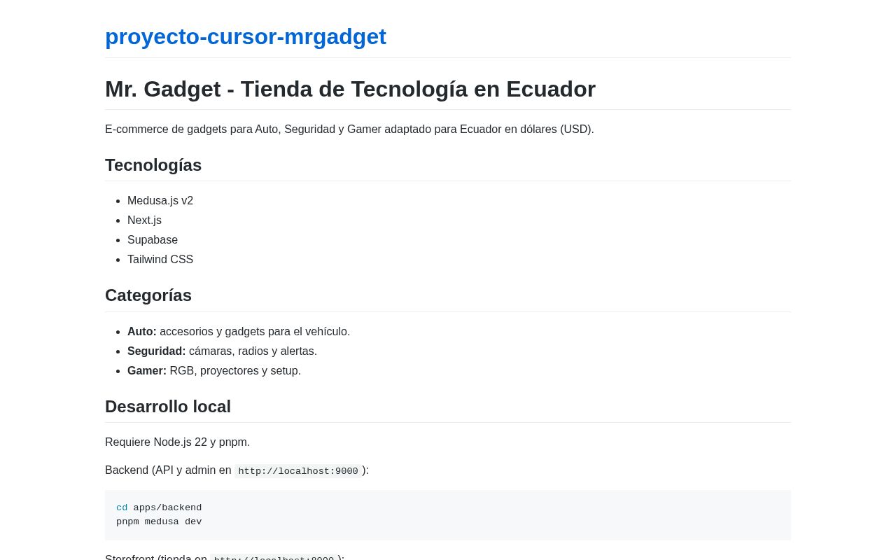 Preview of Proyecto Cursor Mrgadget