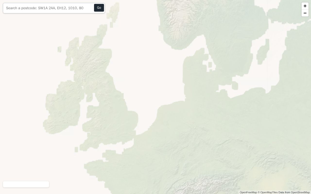 Preview of Interactive UK postcode map