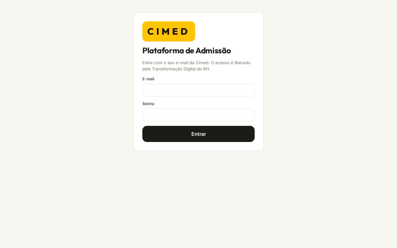 Preview of Plataforma de Admissão Cimed