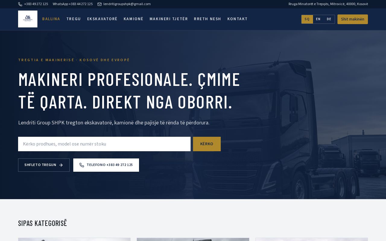 Preview of Lendriti Group heavy-equipment marketplace