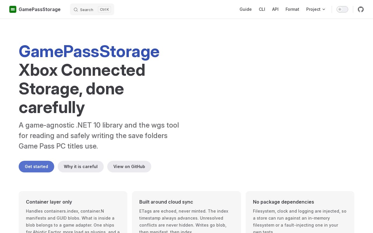 Preview of GamePassStorage