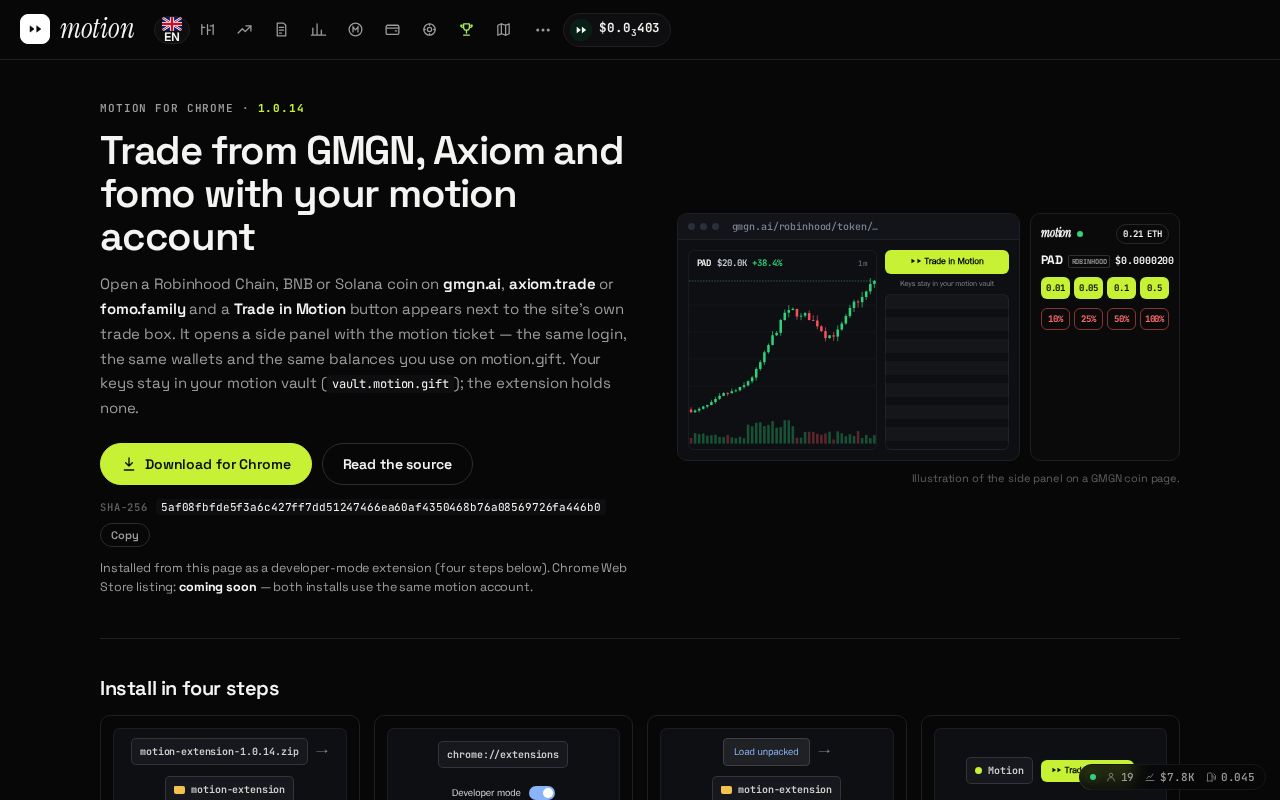 Preview of Motion Extension
