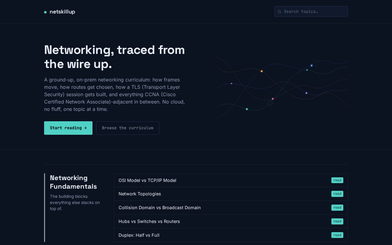 Preview of 🌐 netskillup.com - learn networking, one concept at a time.