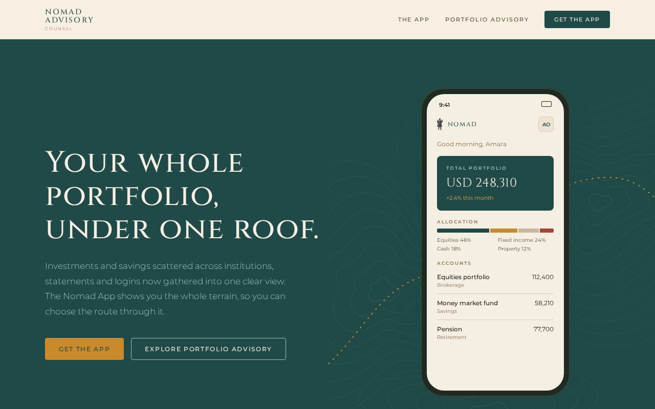 Preview of Nomad Advisory Site