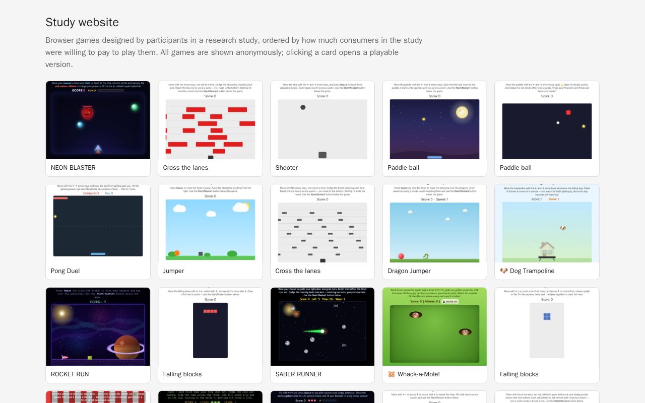 Preview of Study website