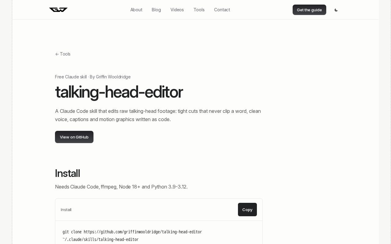 Preview of Talking Head Editor