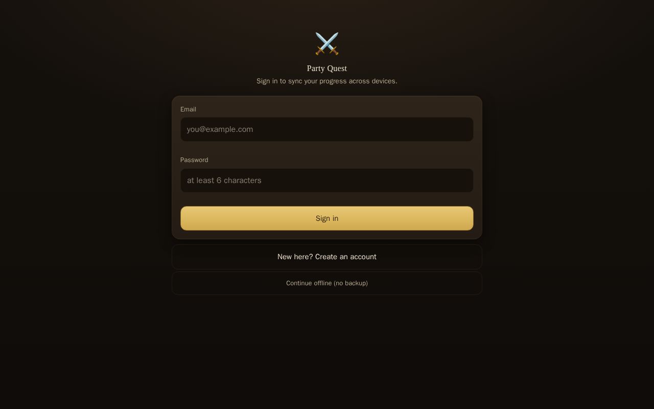 Preview of Party Quest — an RPG-themed, equipment-tailored, AI-coached workout PWA