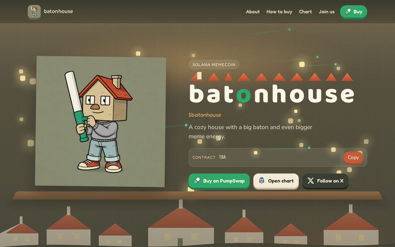 Preview of batonhouse Solana memecoin website