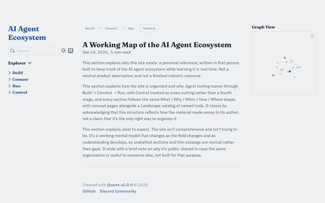 Preview of Structured taxonomy and reference site for AI agent tooling