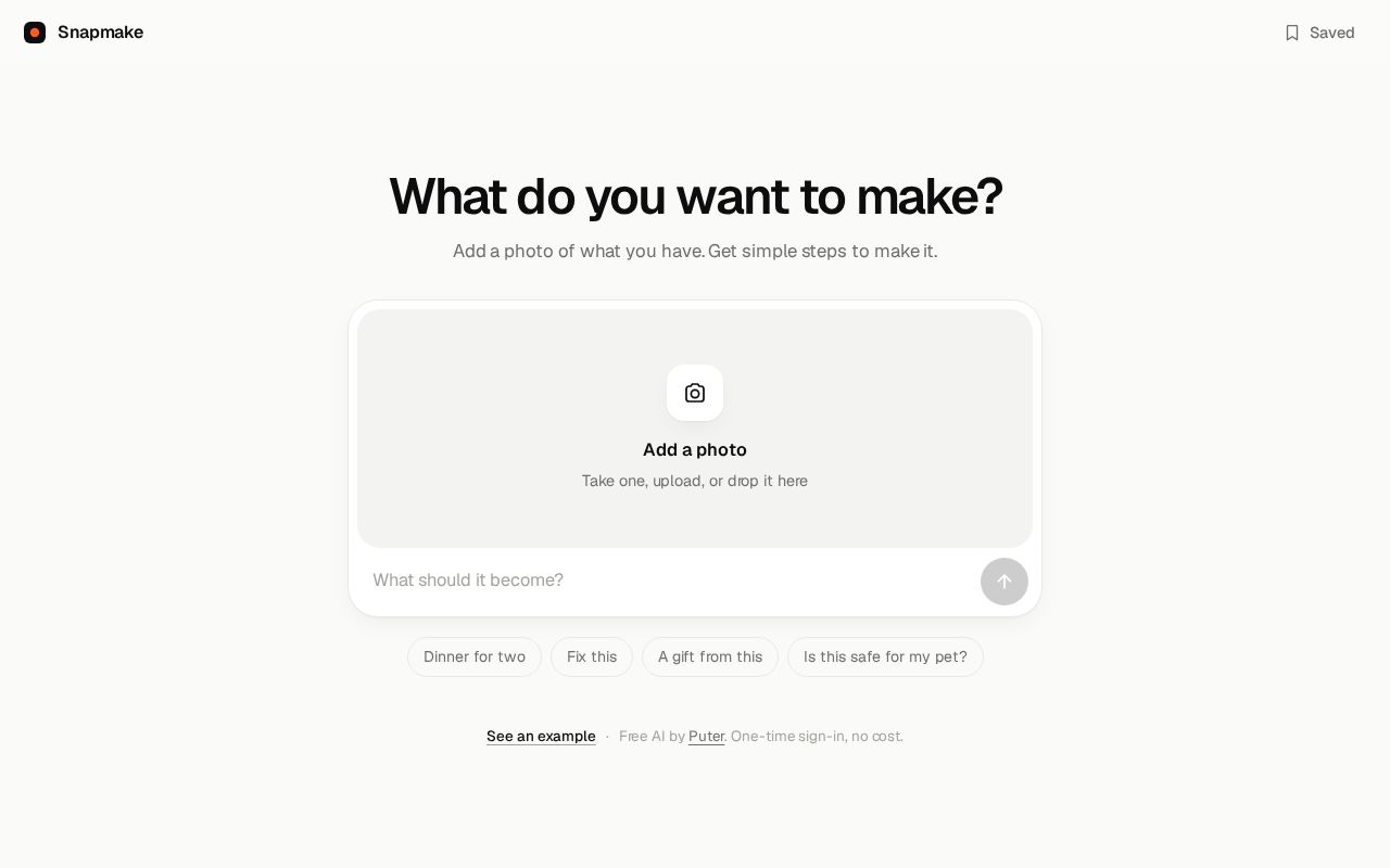 Preview of Snapmake: photo in, steps out