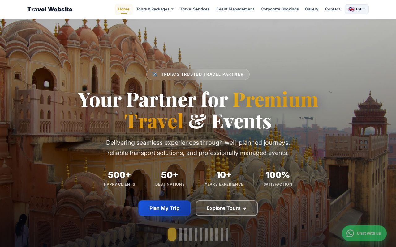 Preview of Travel Website