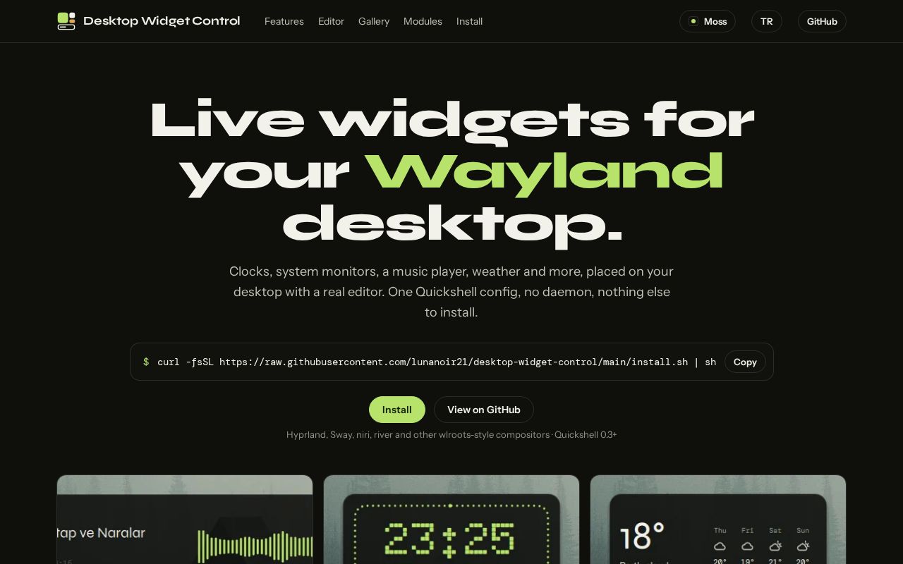 Preview of Desktop Widget Control