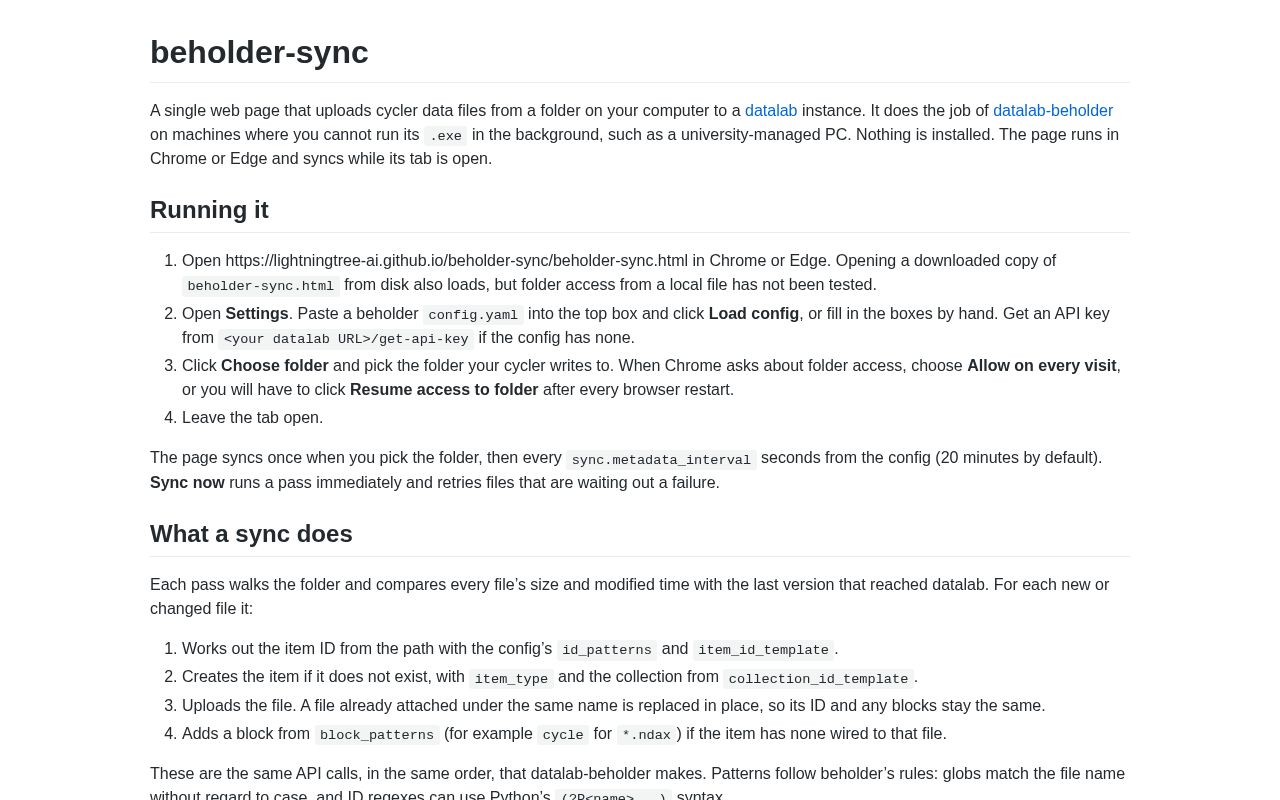 Preview of Beholder Sync