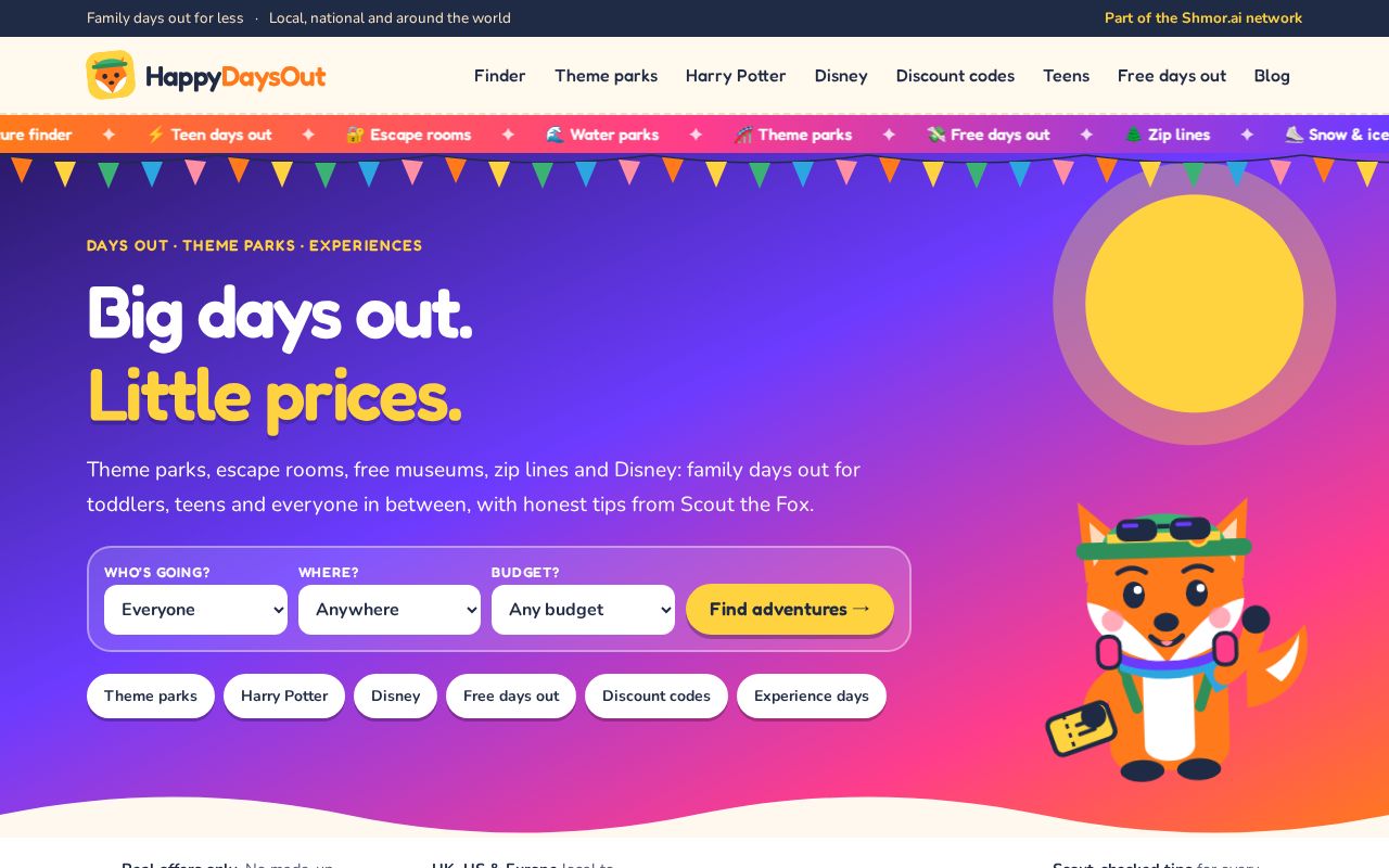 Preview of HappyDaysOut: Family Days Out, Offers & Kids-Go-Free Deals