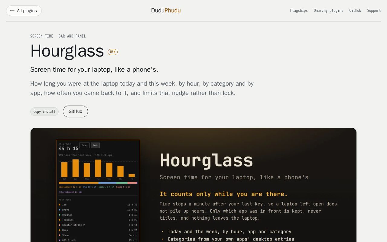 Preview of Omarchy Hourglass
