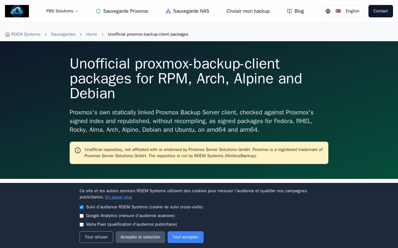 Preview of Unofficial Proxmox Backup Client