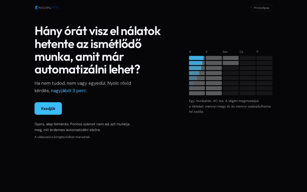 Preview of NeuralWeb felmérő prototípus, előnézet