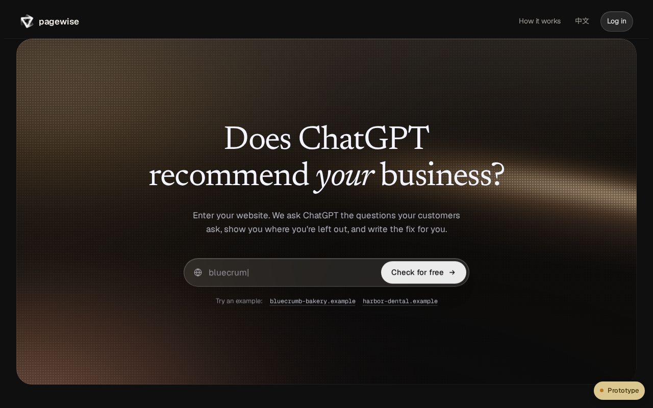 Preview of Pagewise Prototype