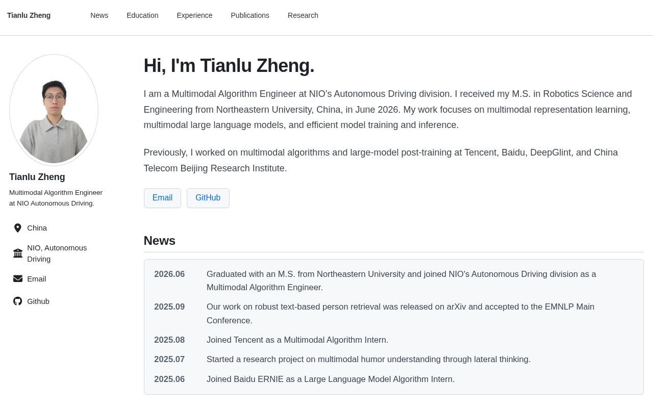 Preview of Personal Homepage