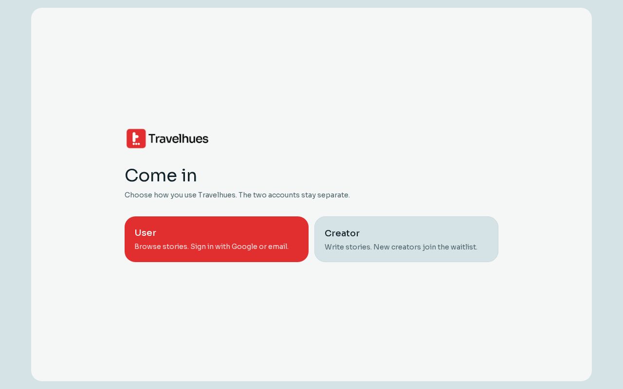 Preview of Travelhues App