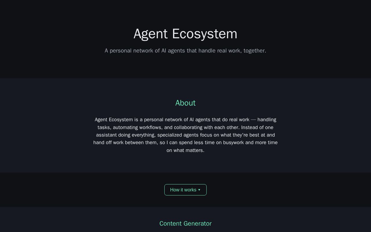 Preview of Agent Ecosystem