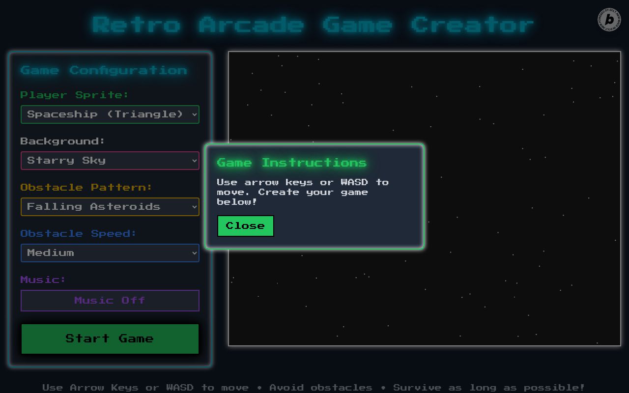 Preview of Retro Arcade Game Creator