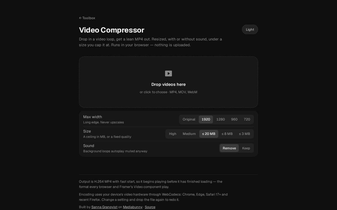 Preview of Video Compressor