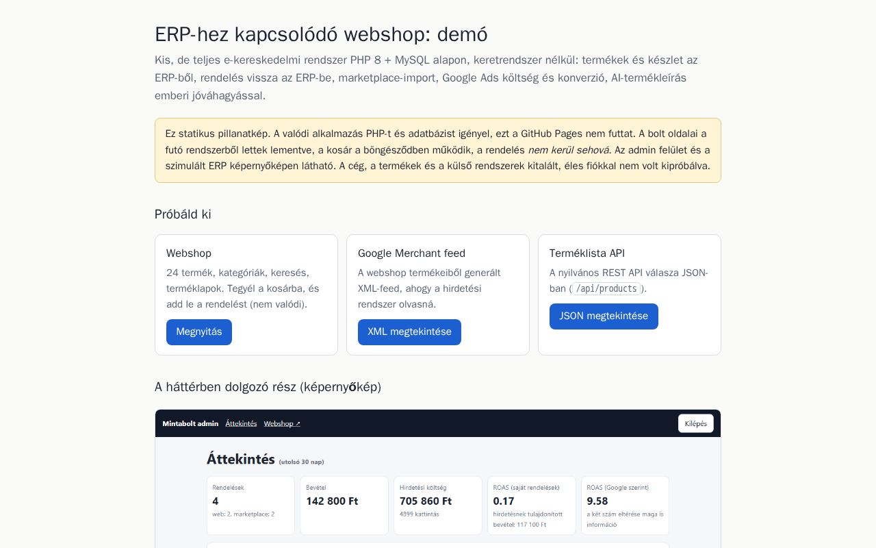 Preview of Erp Webshop Minta