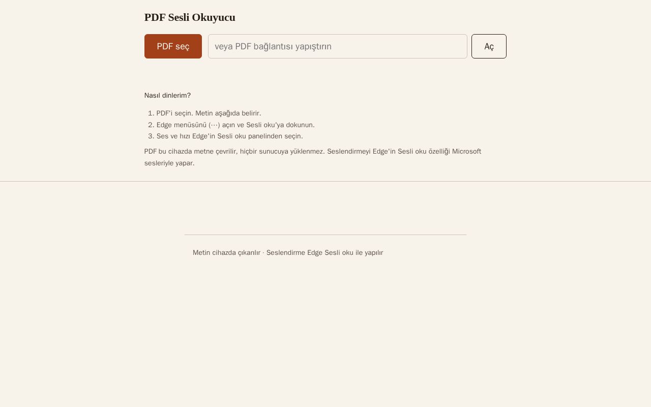Preview of PDF Sesli Okuyucu