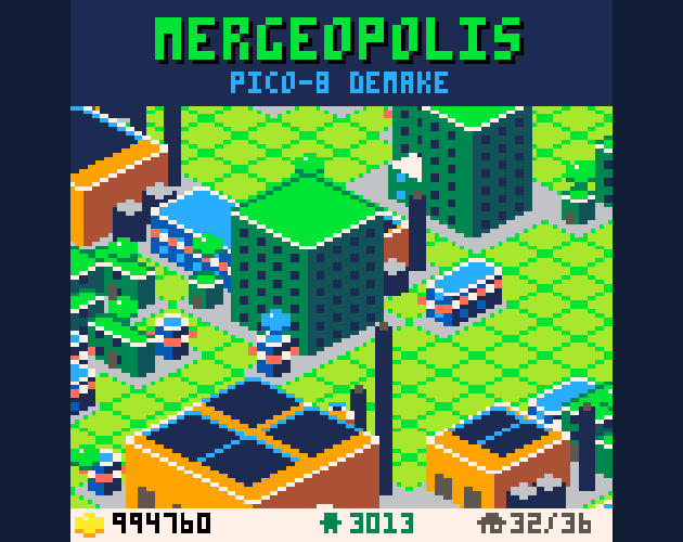Preview of Mergeopolis — PICO-8 Demake
