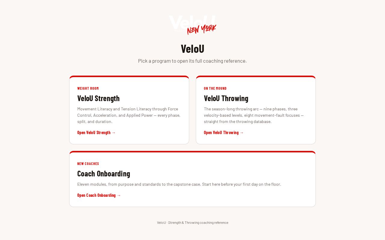 Preview of VeloU Coach Onboarding