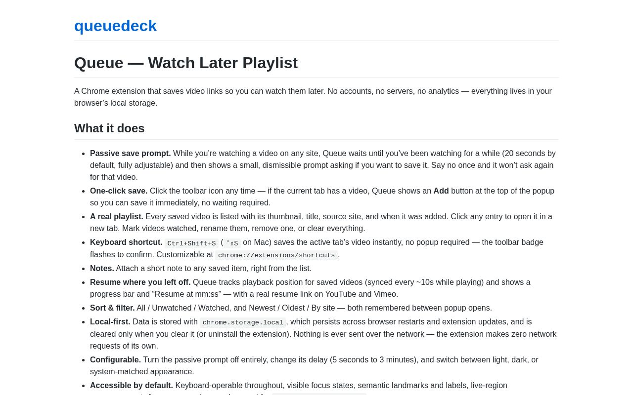 Preview of Queuedeck