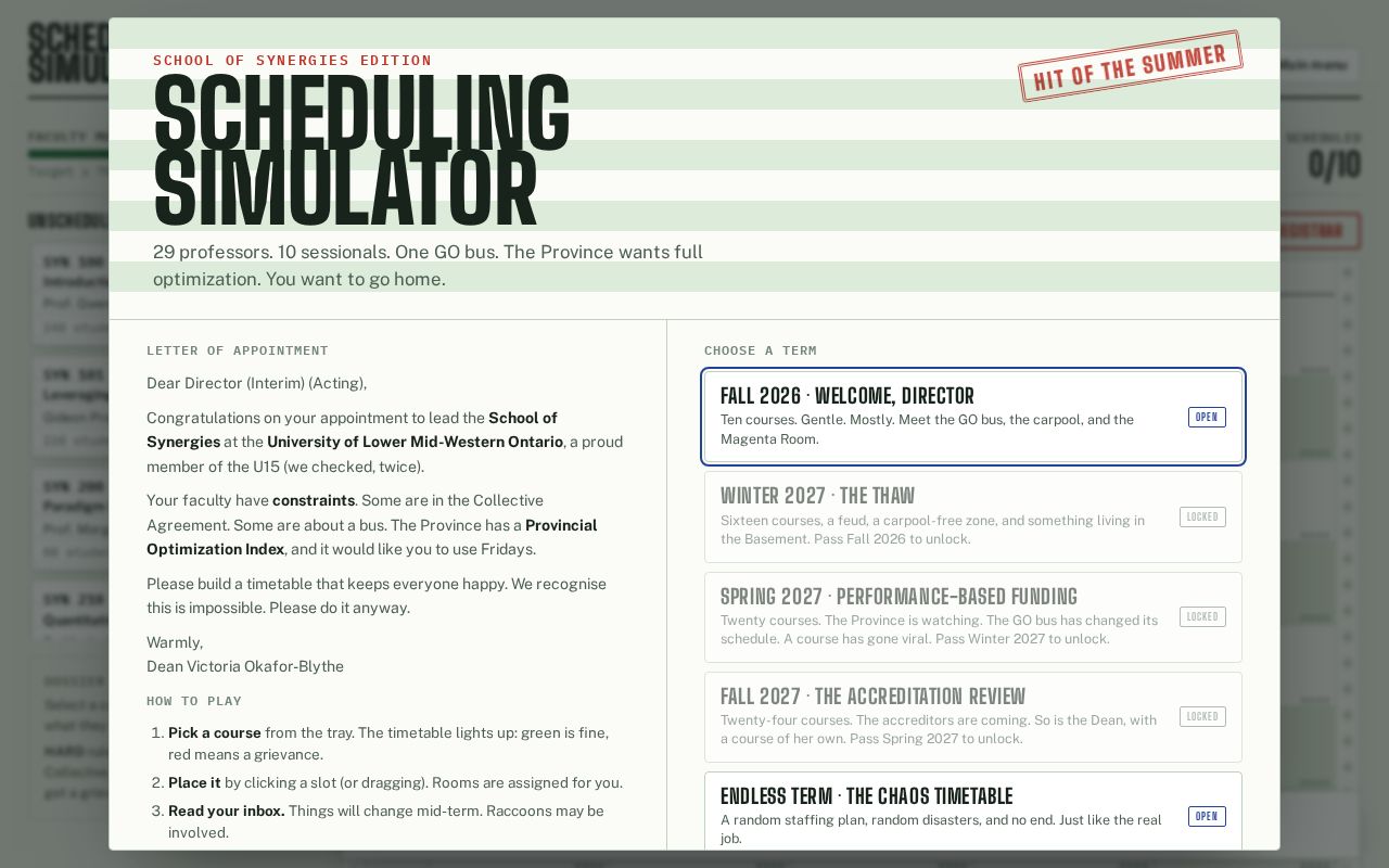 Preview of Scheduling Simulator