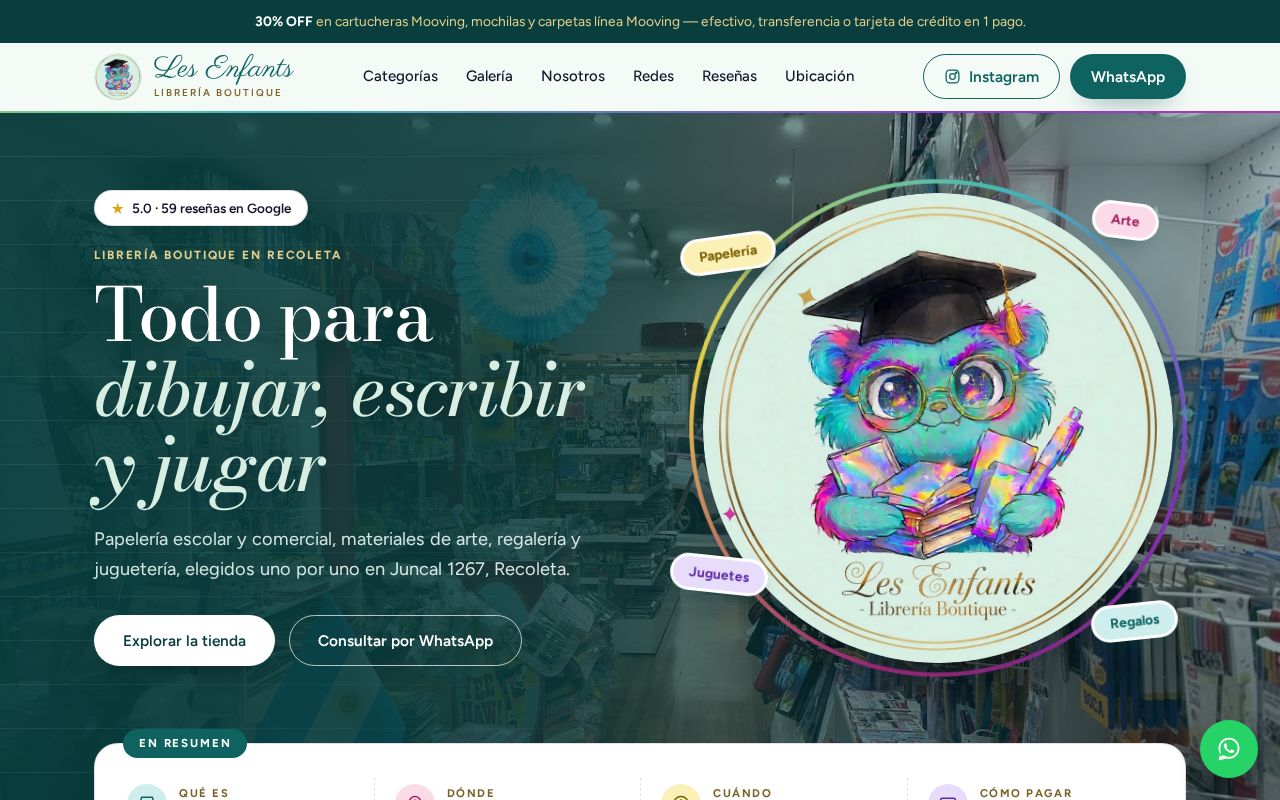 Preview of Les Enfants Website
