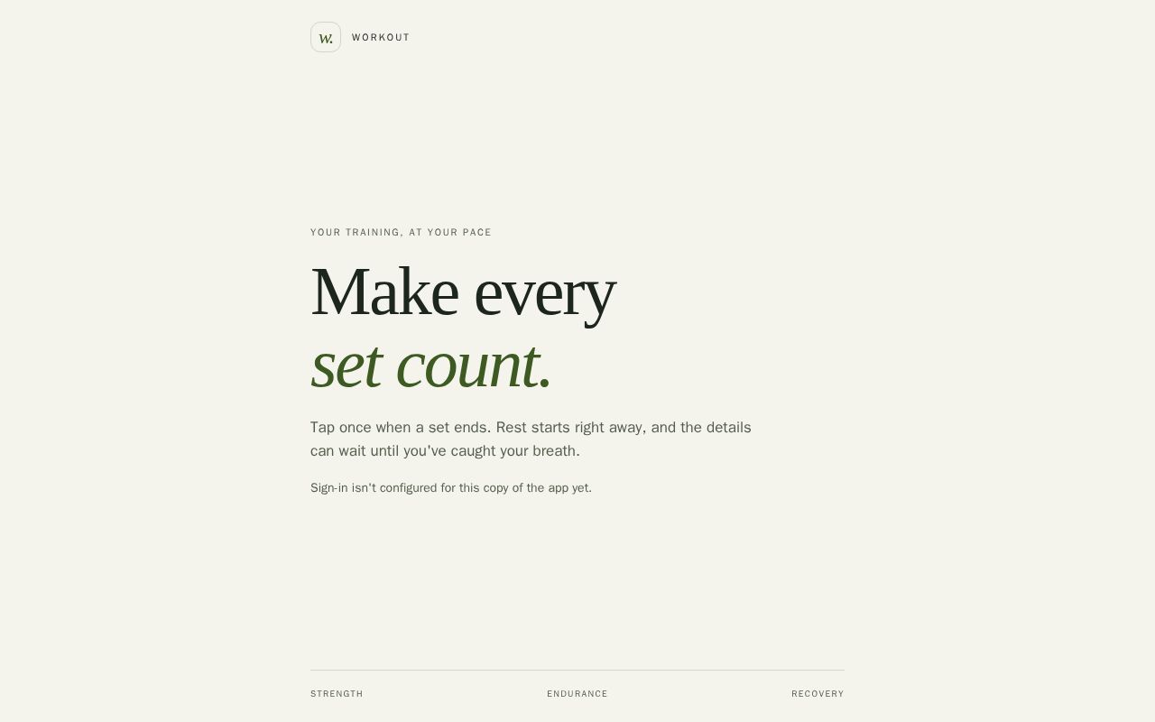 Preview of Workout App