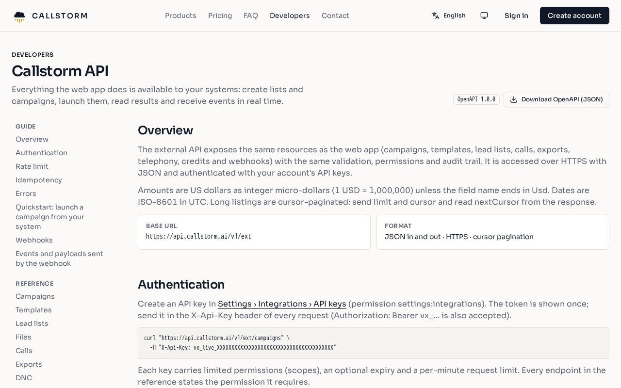 Preview of Callstorm Sdk Php