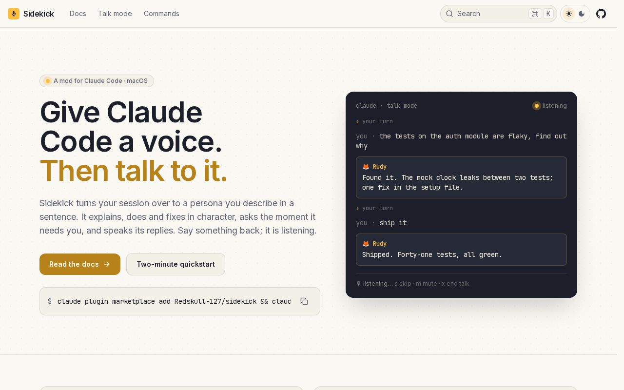 Preview of Sidekick Docs