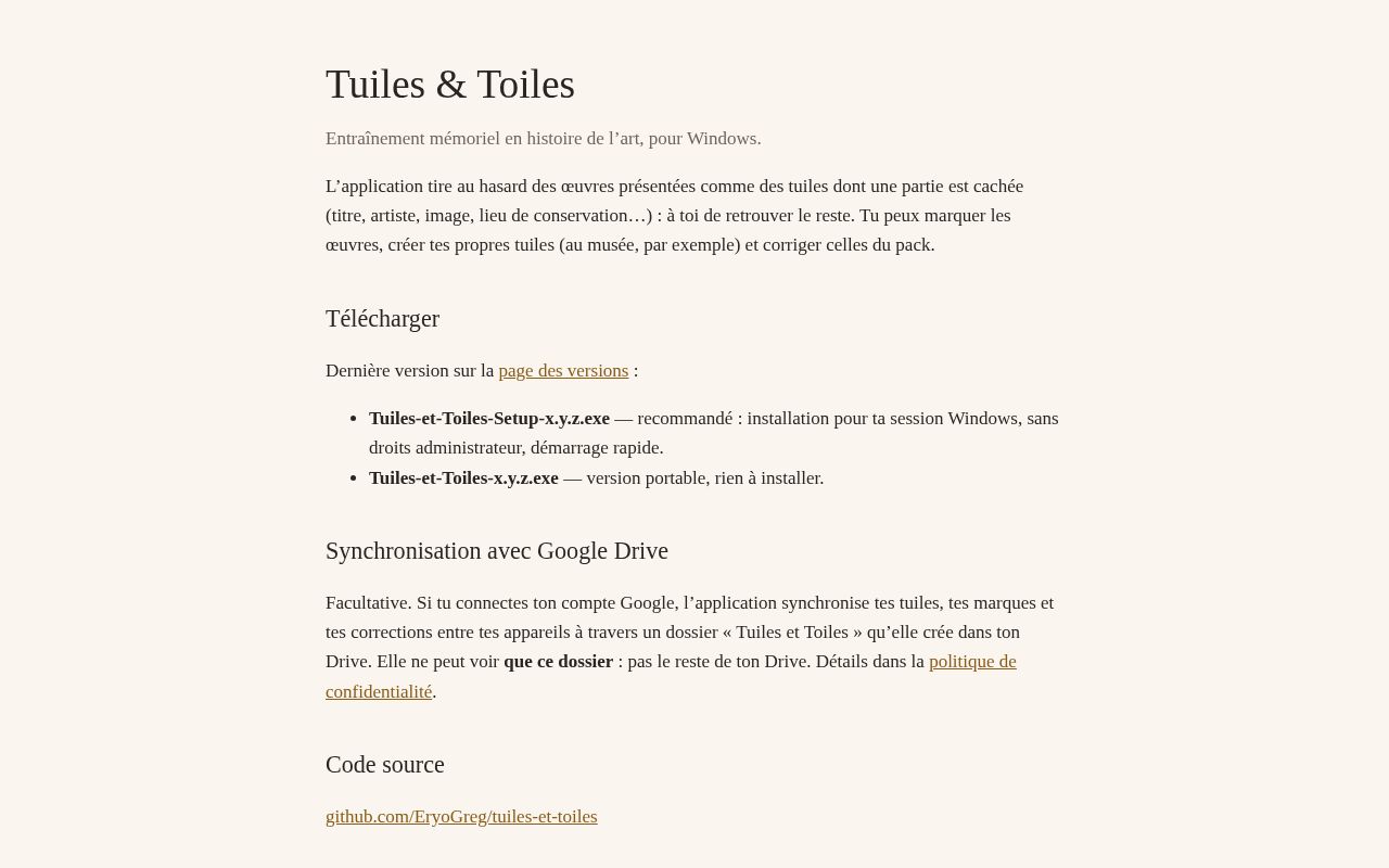 Preview of Tuiles Et Toiles