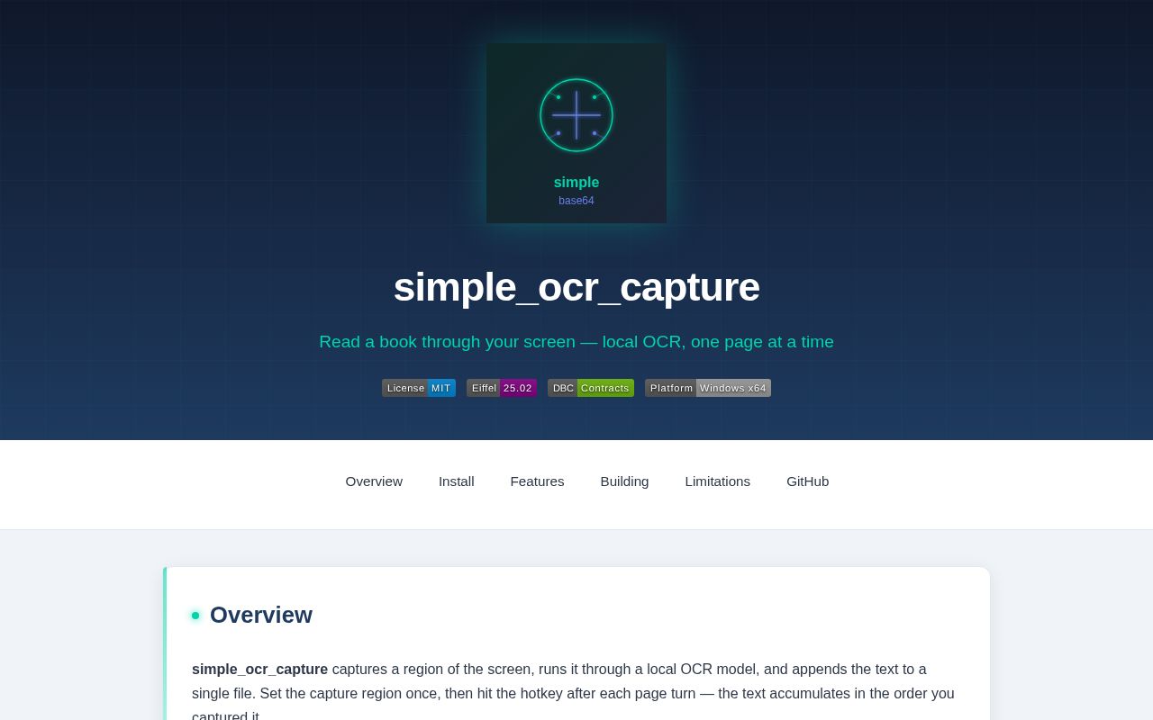 Preview of Screen-region OCR capture tool - region capture, local VLM OCR, additive text output