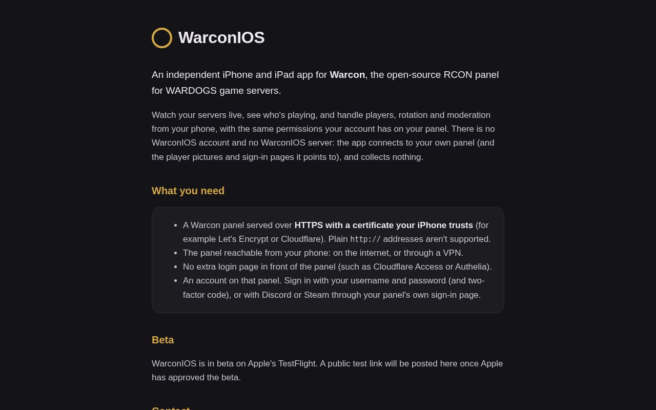 Preview of Warconios Github Io