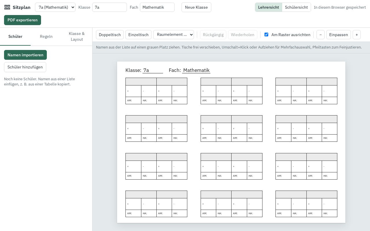 Preview of Sitzplan