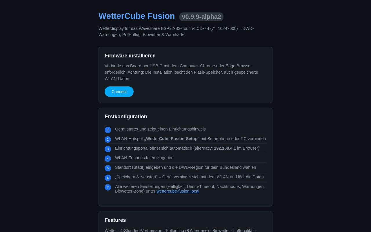 Preview of WetterCube Fusion
